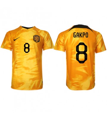 Nederländerna Cody Gakpo #8 Hemmatröja VM 2022 Kortärmad